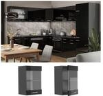 Vicco Glash&auml;ngeschrank K&uuml;chenschrank R-Line Solid Anthrazit Schwarz 40 cm modern