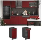 Vicco Schubunterschrank K&uuml;chenschrank K&uuml;chenm&ouml;bel R-Line J-Shape Anthrazit Rot 40
