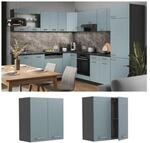 Vicco H&auml;ngeschrank K&uuml;chenschrank R-Line Solid Anthrazit Blau Grau 60 cm modern