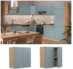 Vicco H&auml;ngeschrank K&uuml;chenschrank R-Line Solid Eiche Blau Grau 60 cm modern