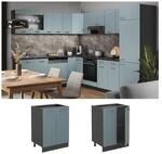 Vicco Unterschrank K&uuml;chenschrank R-Line Solid Anthrazit Blau Grau 60 cm modern