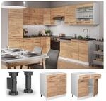 Vicco Schubunterschrank K&uuml;chenschrank K&uuml;chenm&ouml;bel Fame-Line Wei&szlig; Eiche modern 80