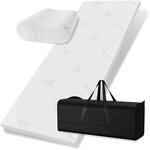 ELONEO Schlaf Topper Reise-Set 3 teilig: Visko-Matratzenauflage, Visko-Kopfkissen,