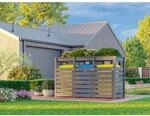Karibu M&uuml;lltonnenunterstand f&uuml;r 3 M&uuml;lltonnen terragrau M&uuml;lltonnenbox...