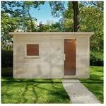 HOME DELUXE Saunahaus Outdoor mit Vorraum TALO XL - 400 x 217 cm f&uuml;r 5 Personen