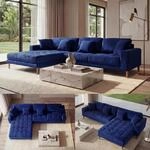 Ecksofa MCW-J54, Couch Sofa 3-Sitzer L-Form Liegefl&auml;che links/rechts 295cm ~...