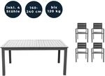 HOME DELUXE Garten-Sitzgruppe ausziehbar CASA MADERA - 160/240 x 100 cm 4 St&uuml;hle