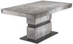 byLIVING Esstisch MATTHEW, Breite 140 cm, Auszug 195 cm, Beton-Optik/dunkelgrau