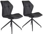 byLIVING Esszimmerstuhl IMKE, 2-er Set, Kunstleder schwarz, Gestell schwarz