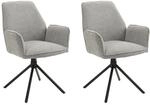 byLIVING Esszimmerstuhl BLAIR, 2-er Set, Webstoffbezug hellgrau, Gestell schwarz