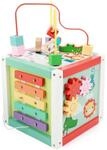 Fisher-Price - Holz-Aktivit&auml;tsw&uuml;rfel 5in1 Spielzeug W&uuml;rfel ab 18 Monaten