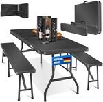 KESSER&reg; Bierzeltgarnitur 3-teilig Set Tisch & 2x Bank Buffettisch f&uuml;r drinnen &