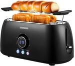 Steinborg 4 Scheiben XXL Toaster Digitales Display m. Br&ouml;tchenaufsatz