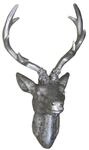 Hirschgeweih 10 Ender in Silber Hirschkopf Wand Deko Jagd Geweih 20 x 30cm