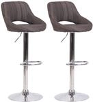 CLP Barhocker 2er Set h&ouml;henverstellbar mit Lehne Milet, Barst&uuml;hle gepolstert