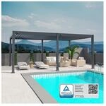 Weide Deluxe Plus Pergola Voll Aluminium freistehend 4 x 6 M Lamellendach