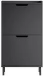 SoBuy Schuhschrank mit 4 T&uuml;ren Schwarz 50,3x17x90,5cm Modern