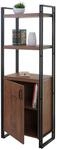 B&uuml;cherregal MCW-A27, Regal Standregal Wohnregal, Staufach mit T&uuml;r 165x55cm