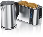 Arendo 2-teiliges Fr&uuml;hst&uuml;cksset, Edelstahl Wasserkocher 2200W, 4-Scheiben