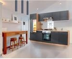 Respekta K&uuml;chenzeile KB270BGE 270 cm Grau-Buche Nachbildung