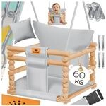 KIDIZ&reg; Babyschaukel Kinderschaukel Schaukelsitz mit Polsterung Holz-Schaukel mit