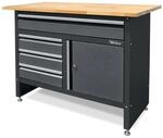 Weber Werkbank 120x60 cm mit Holzarbeitsplatte &ndash; stabile Werkstattbank mit