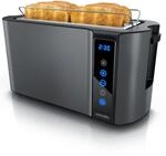Arendo Langschlitz Toaster mit 2 R&ouml;stkammern und Br&ouml;tchenaufsatz, W&auml;rmeisoliertes