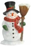 Dazikemo Dekofigur Gartenfigur Schneemann mit Besen