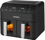Steinborg Dual Hei&szlig;luftfritteuse 4+4L Antihaftbeschichtung Dampfauslass 2000W