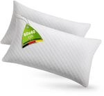 Juskys Kissen 40x80 cm f&uuml;r Bett - 2er Set Kopfkissen mit Memory-Foam F&uuml;llung -
