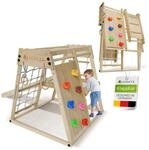 Juskys Mini Kletterger&uuml;st f&uuml;r Kinder - Indoor Spielplatz mit Rutsche, Kletterwand &