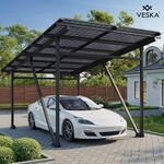 VESKA Solar-Carport "EcoPort 5000Bi" mit 10 Modulen - Effiziente und Nachhaltige