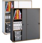 VCM B&uuml;roschrank mit 3 F&auml;chern moderner Aktenschrank mit Schiebet&uuml;ren Ma&szlig;e ca.