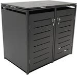 DEGAMO M&uuml;lltonnenbox K&Ouml;LN 115x62x102cm f&uuml;r 2x Tonnen 120 Liter, Stahl anthrazit