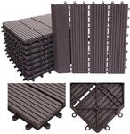 WPC Bodenfliese Sarthe + Abschluss, Holzoptik Balkon/Terrasse, 11x je 30x30cm =...