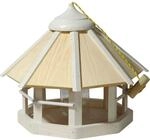 dobar Vogelhaus "Camouflage 2.0" mit Futtersilo 8-eckig h&auml;ngend, wei&szlig;, 40x40x33 cm