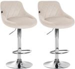 CLP 2er Set Barhocker Lazio Mit Samtbezug I Drehbarer Thekenhocker Mit Fu&szlig;st&uuml;tze I