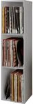 VCM Holz Schallplatten Regal Stand Regal mit 3 F&auml;cher f&uuml;r 100 Schallplatten 