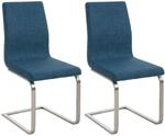 CLP Esszimmerst&uuml;hle 2er Set Belfort Stoff, moderne Freischwinger mit Polsterung und