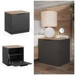 Vicco Nachttisch Betti, 50 x 50 cm, Anthrazit Sonoma mit 1 Klappe, Schlafzimmer