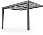 Juskys Terrassendach Jakarta 3x3 m - Schiebedach, Alu mit Doppelstegplatten,