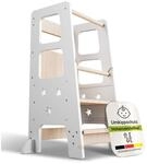 Juskys Lernturm Henny - Kinder ab 1 Jahr, Stehhilfe, 3-fach h&ouml;henverstellbar,