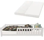 Juskys Kinderbett Naya 90x200 cm - Bett mit Matratze, Rausfallschutz & Lattenrost - Juskys Kinderbett Naya 90x200 cm - Bett mit Matratze, Rausfallschutz & Lattenrost -
