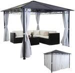 Hardtop Pergola MCW-C77, Garten Pavillon, Kunststoff-Dach Seitenwand Alu...