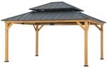Sunjoy Zedernholz Gazebo TRIVOR - 390cm x 450cm, anthrazit