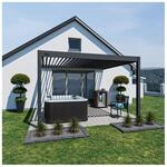 Weide Deluxe Wand Pergola Voll Aluminium 3,6 x 4 M Lamellendach anthrazit?