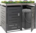 2er-M&uuml;lltonnenverkleidung MCW-H40, M&uuml;lltonnenbox, Pflanzkasten