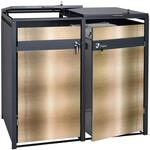 2er M&uuml;lltonnenverkleidung MCW-J82, M&uuml;lltonnenbox, erweiterbar, Metall 50kg,