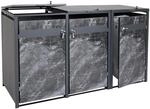 3er M&uuml;lltonnenverkleidung MCW-J82, M&uuml;lltonnenbox, erweiterbar, Metall 80kg,