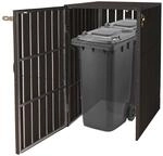 XL 1er-/2er-WPC-M&uuml;lltonnenverkleidung MCW-J28, M&uuml;lltonnenbox, Metall...